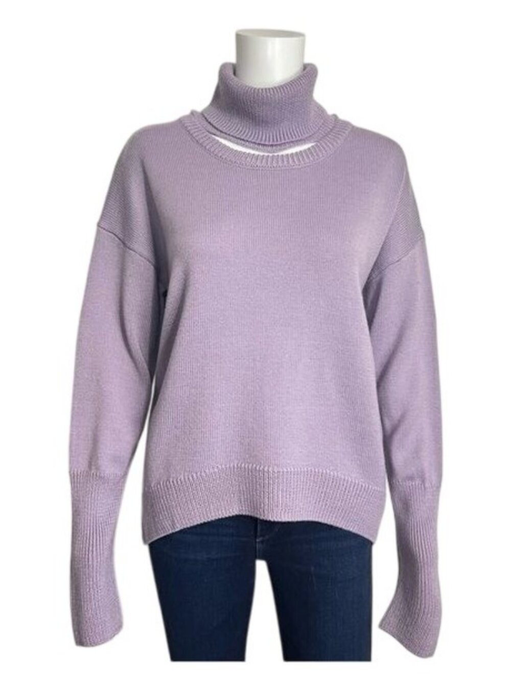 One Grey Day Detached Turtleneck Sweater in Lavender - S